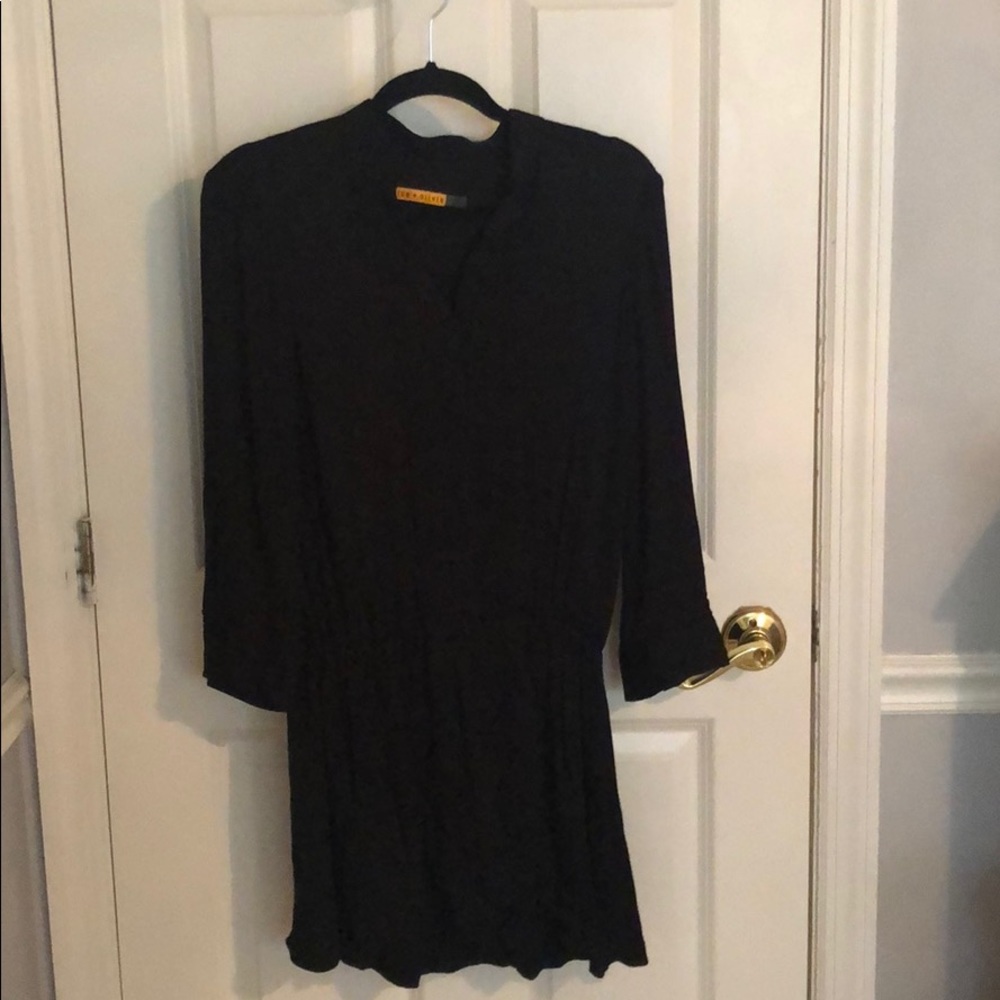 Alice + Olivia Black Tuxedo Dress with buttons